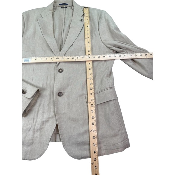 Piombo Blazer Mens 54 IT Beige Cotton Linen Two Button Sport‎ Coat Lightweight - Picture 9 of 9